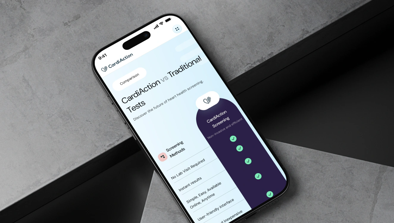CardiAction mobile screening experience